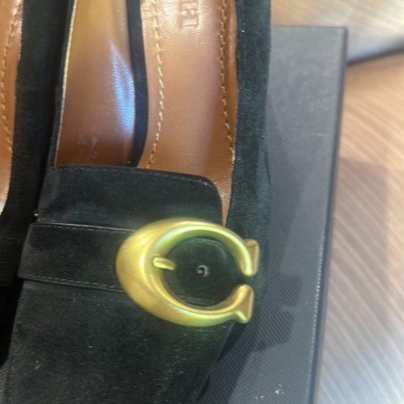 Coach gorgeous suede heels worn twice. Block heel. Look better in person. - Picture 2 of 6